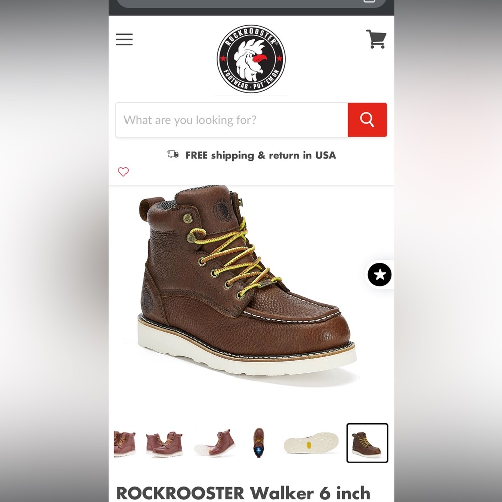| NWT | Rockrooster Walker Work Boots | Sz 7 |